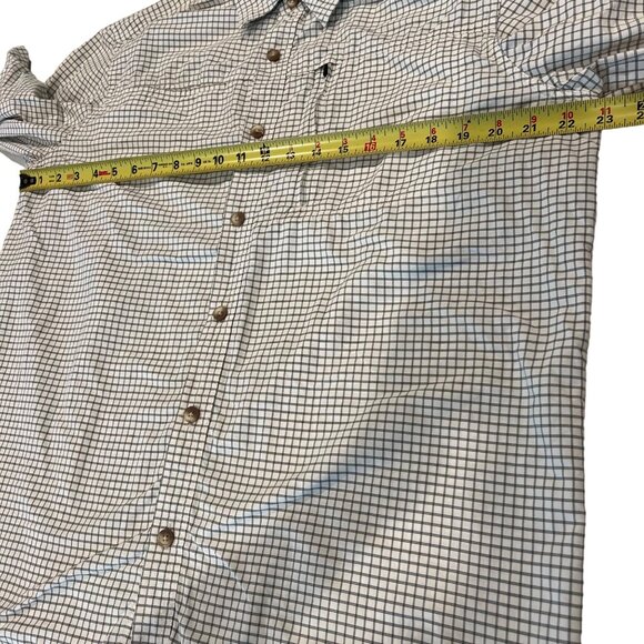 Eddie Bauer Tattersall Shirt Mens White Black Long Sleeve Nylon Size L - Picture 7 of 12